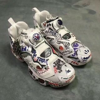 VETEMENTS ヴェトモン ×リーボック Reebok 21SS FX4458 UE52SN200B GRAFFITI HAND PAINTED INSTAPUMP FURY インスタポンプフューリースニーカー #dg2302