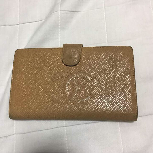 CHANEL(シャネル)のシャネル キャビアスキン 長財布 ベージュ レディースのファッション小物(財布)の商品写真