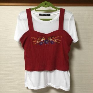 ビスチェ付きＴシャツ(Tシャツ(半袖/袖なし))