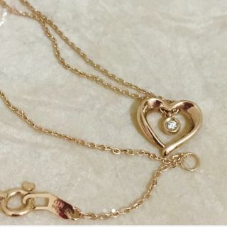 スタージュエリー(STAR JEWELRY)のstar jewelry  k10 PG ハート ネックレス   ダイヤモンド(ネックレス)