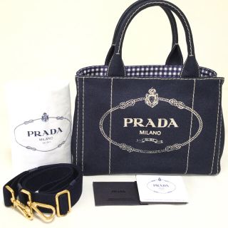 プラダ(PRADA)のPRADA プラダ カナパトート 1BG439 BALTICO ギンガムチェック(ショルダーバッグ)