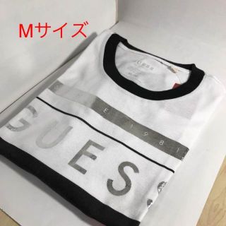 ゲス(GUESS)のSALE！人気商品！ゲスGUESS ロゴ　シルバーTシャツ（M）　新品未使用(Tシャツ/カットソー(半袖/袖なし))