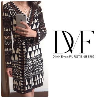 ダイアンフォンファステンバーグ(DIANE von FURSTENBERG)の【美品】DIANE von FURSTENBERG♡定価7万 ラップワンピース♪(ひざ丈ワンピース)