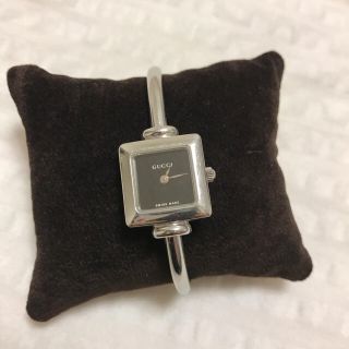 グッチ(GUCCI)のグッチ GUCCI 腕時計 クオーツ 黒文字盤2針 ロゴ 1900L シルバー(腕時計)