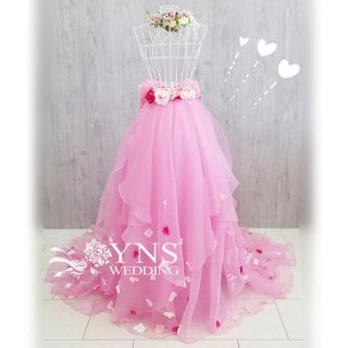 オーバードレス♡ウェディング♡ピンク♡花柄♡YNSの通販 by オーバードレス♡ウェディング♡ピンク♡花柄♡YNSの通販 by