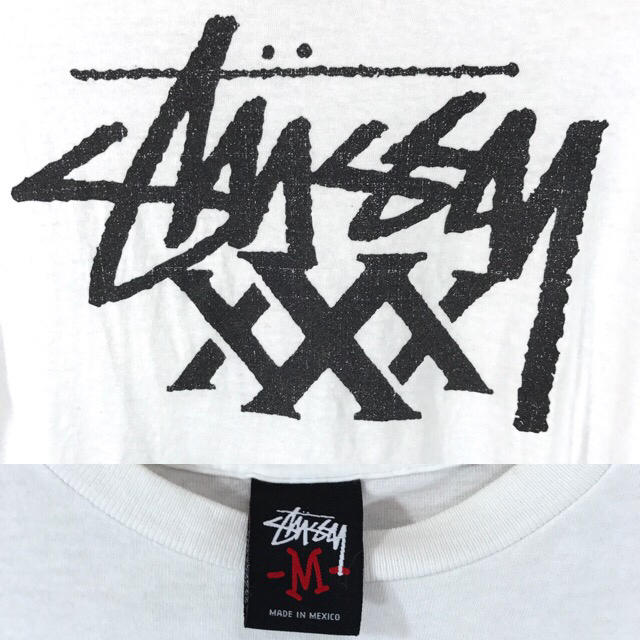 STUSSY(ステューシー)のSTUSSY  ビッグロゴT バックプリント 白 M XL相当 シャネル メンズのトップス(Tシャツ/カットソー(半袖/袖なし))の商品写真