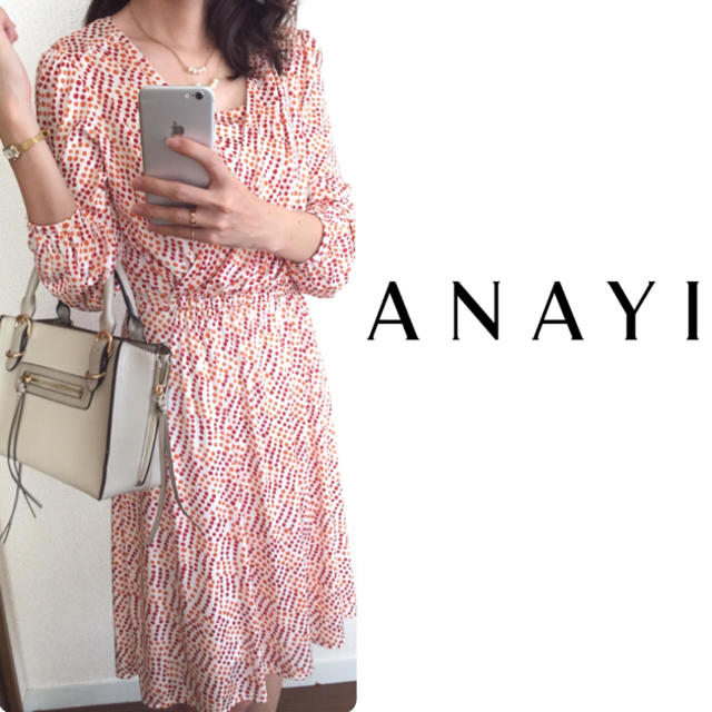 ANAYI(アナイ)の【美品】ANAYI♡定価3万 サイズ38 ドット柄 ストレッチワンピース｡♪: レディースのワンピース(ひざ丈ワンピース)の商品写真