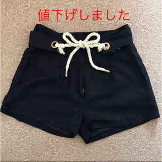 カプリシューレマージュ(CAPRICIEUX LE'MAGE)の値下げ中！リネン ショートパンツ ネイビー(ショートパンツ)