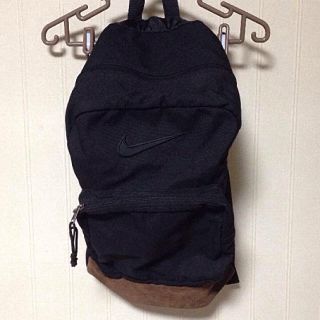 ナイキ(NIKE)の《極美品》90s Nike ナイキ リュック レザー 黒(リュック/バックパック)