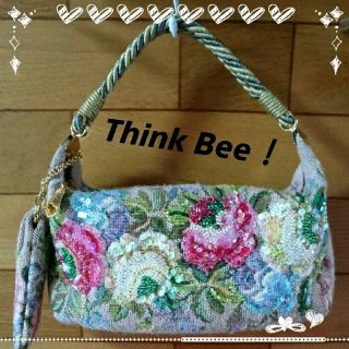 シンクビー(Think Bee!)の【美品】Think Bee！キラキラビーズ刺繍のミニバッグ(ハンドバッグ)