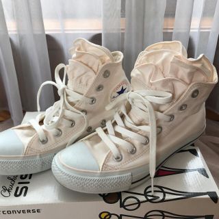 コンバース(CONVERSE)のレア！CONVERSE❤️コンバースピンクフリルスニーカー23.5センチ(スニーカー)