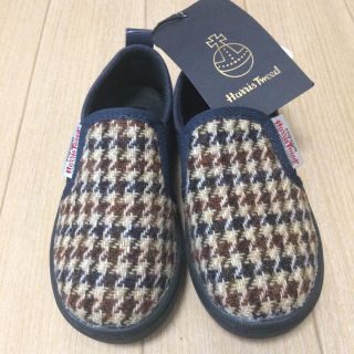 ハリスツイード(Harris Tweed)のハリスツイード スニーカー ネイビー シューズ 16 センチ 新品 チェック 柄(スニーカー)