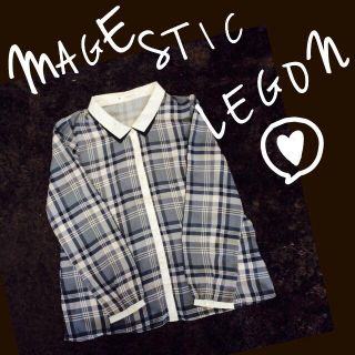 マジェスティックレゴン(MAJESTIC LEGON)のチェックシフォンシャツ＊(シャツ/ブラウス(長袖/七分))