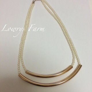 ローリーズファーム(LOWRYS FARM)のLOWRYS♡パールパイプ2連ネックレス(ネックレス)