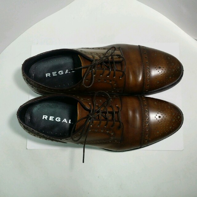 REGAL(リーガル)のリーガル REGAL 25cm 茶 外羽根 フルブローグ ヴィンテージ風 メンズの靴/シューズ(ドレス/ビジネス)の商品写真