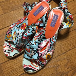 エミリオプッチ(EMILIO PUCCI)のエミリオプッチ EMILIO PUCCI リボンサンダル 美品(サンダル)