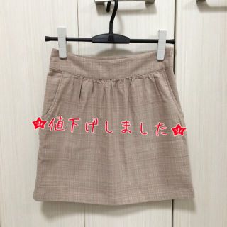 フォーエバートゥエンティーワン(FOREVER 21)の美品送料込★ベージュチェックミニスカート(ミニスカート)