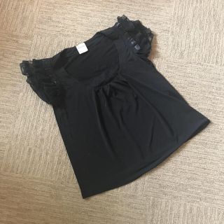 レッドヴァレンティノ(RED VALENTINO)のred valentino レッドバレンティノ レースリボンフリル カットソー(カットソー(半袖/袖なし))