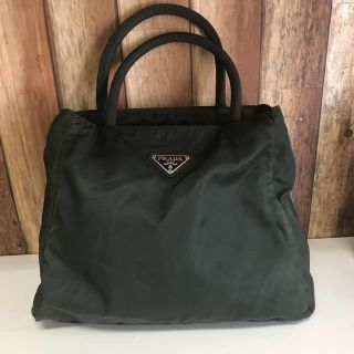 PRADA - 本物 プラダ 台形 トートバック カーキ色の通販 by あや's