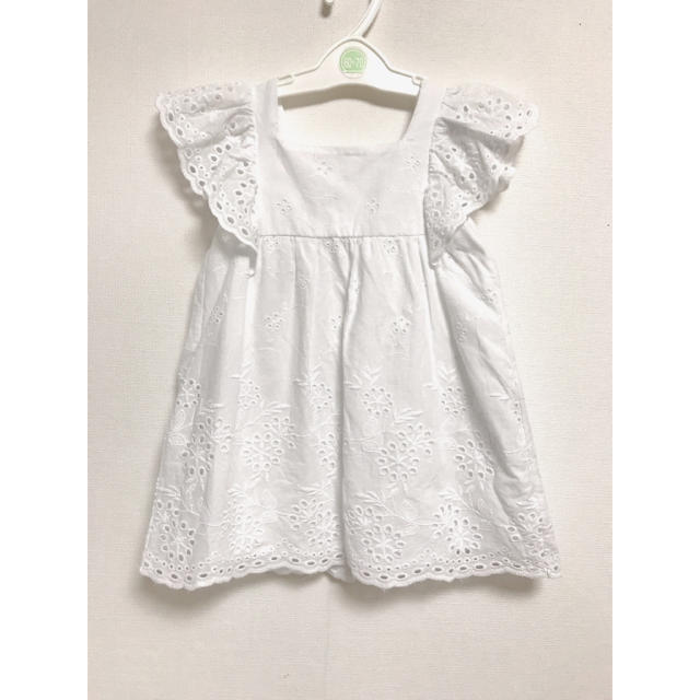 ZARA KIDS(ザラキッズ)の美品！ZARA baby 刺繍入りフリルワンピース キッズ/ベビー/マタニティのキッズ服女の子用(90cm~)(ワンピース)の商品写真