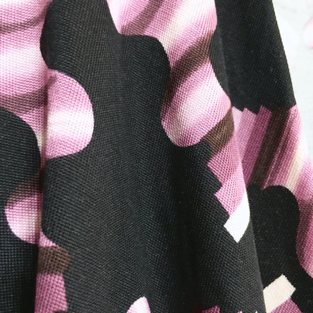 DVF silk100% black×pinkワンピース★送料込