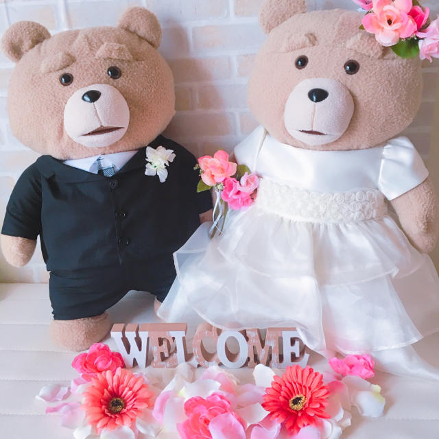 通販安心 テッド ぬいぐるみ タキシード ウェルカムドール 結婚式 花嫁