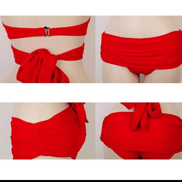 赤 クロスビキニ  レディースの水着/浴衣(水着)の商品写真