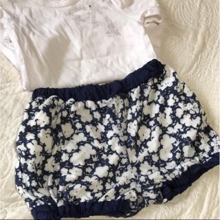 ハッカキッズ(hakka kids)のハッカキッズhakkakidsの花柄ショートパンツ110ネイビー柔らかい素材♡(パンツ/スパッツ)