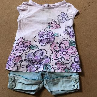 アナスイミニ(ANNA SUI mini)の専用☆アナスイミニ 上下セット お花 80 90(Ｔシャツ)