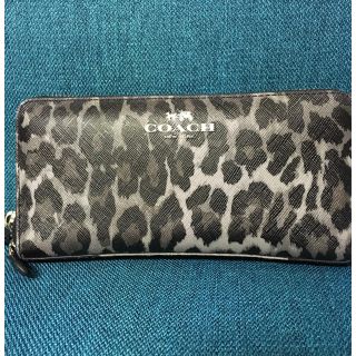 コーチ(COACH)のCOACH ブラック レオパード 長財布(財布)