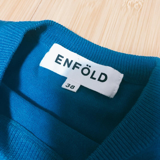 ENFOLD(エンフォルド)のENFOLD エンフォルド ノースリーブシルクニットブルー 美品 レディースのトップス(ニット/セーター)の商品写真