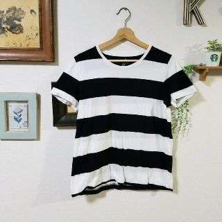 ムジルシリョウヒン(MUJI (無印良品))の無印良品　太ボーダー　Tシャツ　XL(Tシャツ(半袖/袖なし))