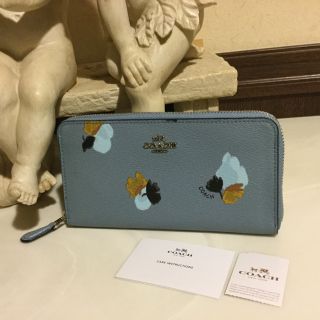 コーチ(COACH)の新品 ☆ COACH ☆フラワープリント レザーラウンドzip 長財布☆綺麗❣️(財布)