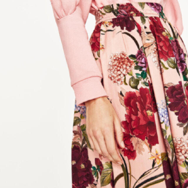 ロングスカート正規 ザラ 完売品 S スカート 花柄 ピンク フローラル ワンピ パンツ
