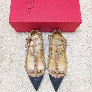 ヴァレンティノ(VALENTINO)のValentino ヴァレンティノ ロックスタッズバレリーナ フラット 37(ハイヒール/パンプス)