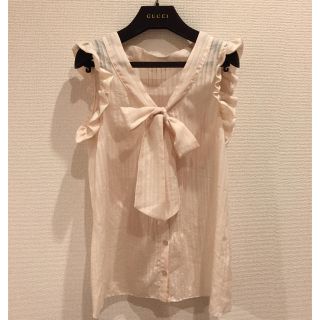 ジルスチュアート(JILLSTUART)の【美品】ジルスチュアート JILL STUART ピンク リボン ブラウス(シャツ/ブラウス(半袖/袖なし))