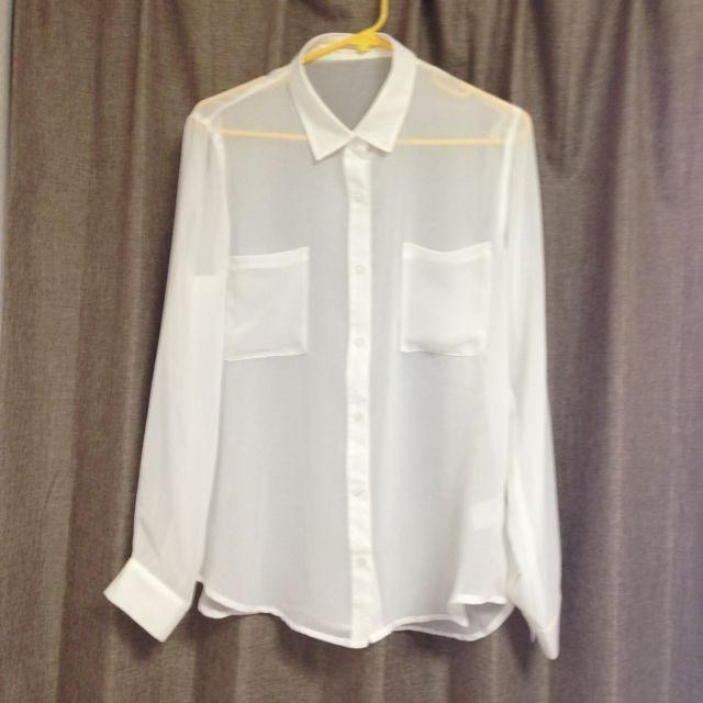 GU(ジーユー)の白透けシャツ&ヘザー星柄シャツ レディースのトップス(シャツ/ブラウス(長袖/七分))の商品写真