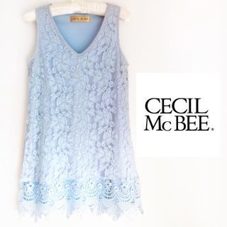 セシルマクビー(CECIL McBEE)のCECIL Mc BEE セシルマクビー 総レース ノースリーブ ミニワンピース(ミニワンピース)