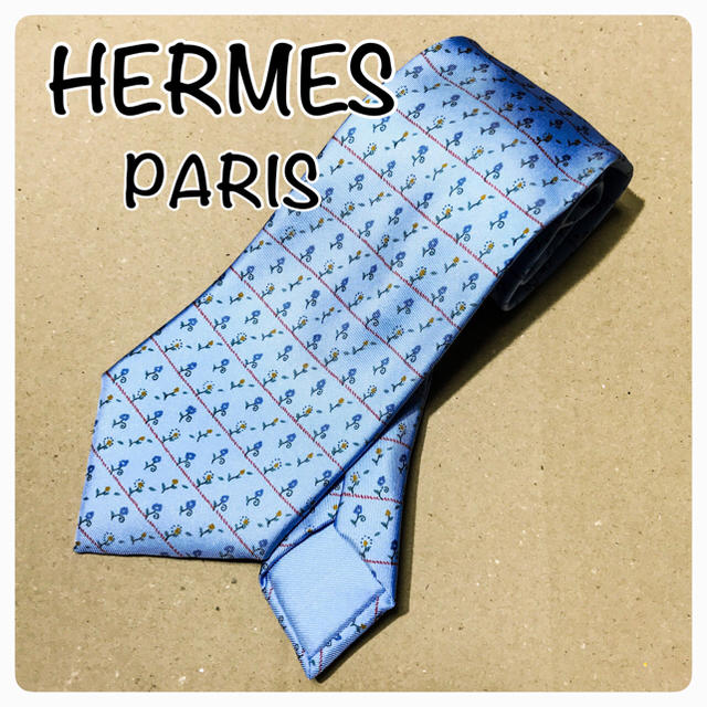 メンズ【美品】HERMES エルメス 花柄 ネクタイ