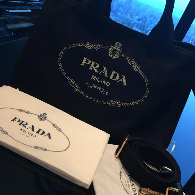 PRADA - カナパ プラダ ブラック トートバッグ Mサイズ