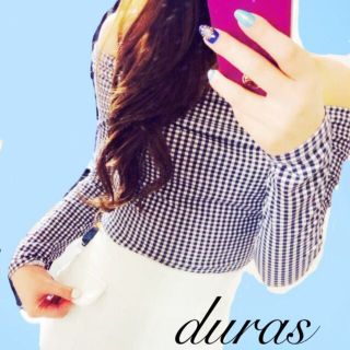 デュラス(DURAS)のduras☆今春ギンガムトップス☆新品(カットソー(長袖/七分))