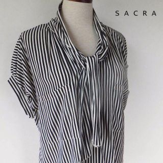 ユナイテッドアローズ(UNITED ARROWS)のみぃしゃん様専用　SACRA レディース　ストライプ　ボウタイ シャツ(シャツ/ブラウス(半袖/袖なし))