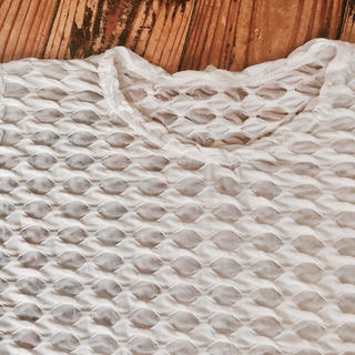 サンタモニカ(Santa Monica)のused 白の変わり編みトップス(カットソー(半袖/袖なし))