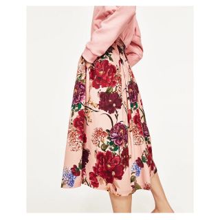 ザラ(ZARA)の正規品 ザラ 完売品 XS スカート 花柄 フローラル ワンピ パンツ ブーツ(ロングスカート)