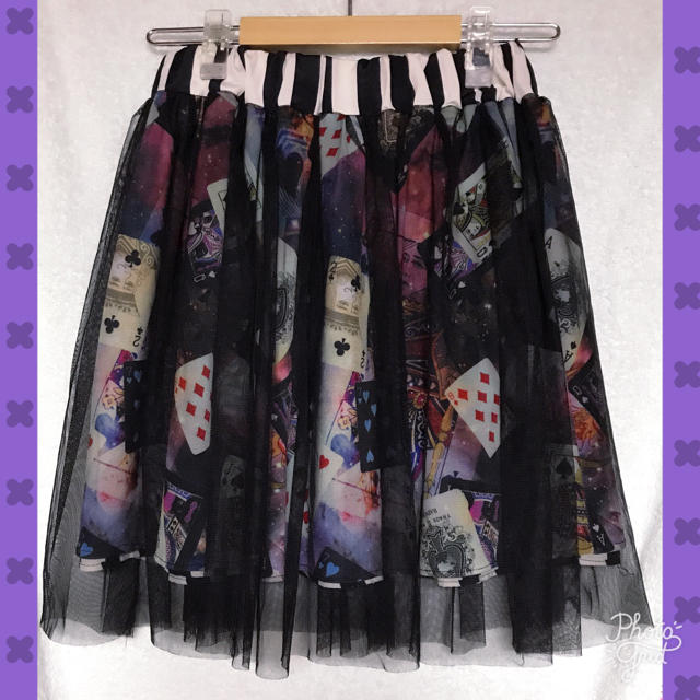 ★トランプと宇宙柄のリバーシブルスカート★ レディースのスカート(ひざ丈スカート)の商品写真