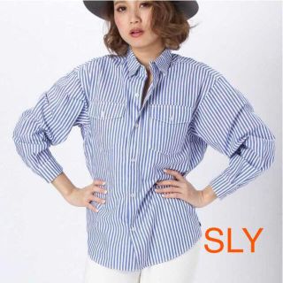 スライ(SLY)のSLY ストライプ ブラウス ブルー(シャツ/ブラウス(長袖/七分))