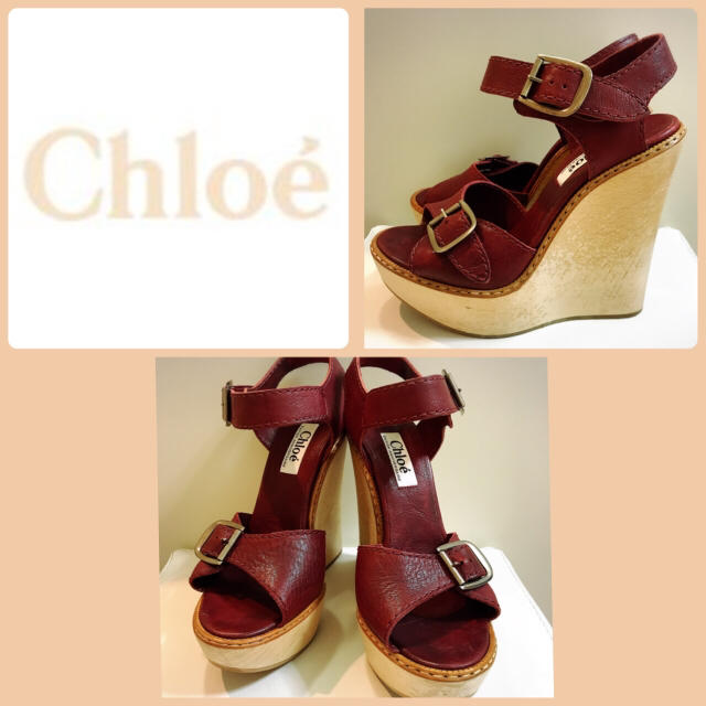 Chloe(クロエ)のクロエ♡ボールドレザー ウエッジ サンダル♡ レディースの靴/シューズ(サンダル)の商品写真