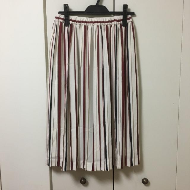 CROON A SONG(クルーンアソング)のこむぎ様専用 CROON A SONG シフォンストライプスカート レディースのスカート(ひざ丈スカート)の商品写真