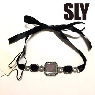 スライ(SLY)の新品 未使用 タグ付き SLY ビジュー リボン チョーカー(ネックレス)