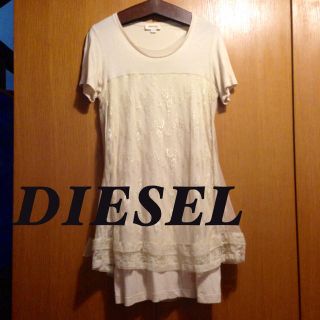 ディーゼル(DIESEL)の♡レース付きTシャツワンピ♡(ひざ丈ワンピース)